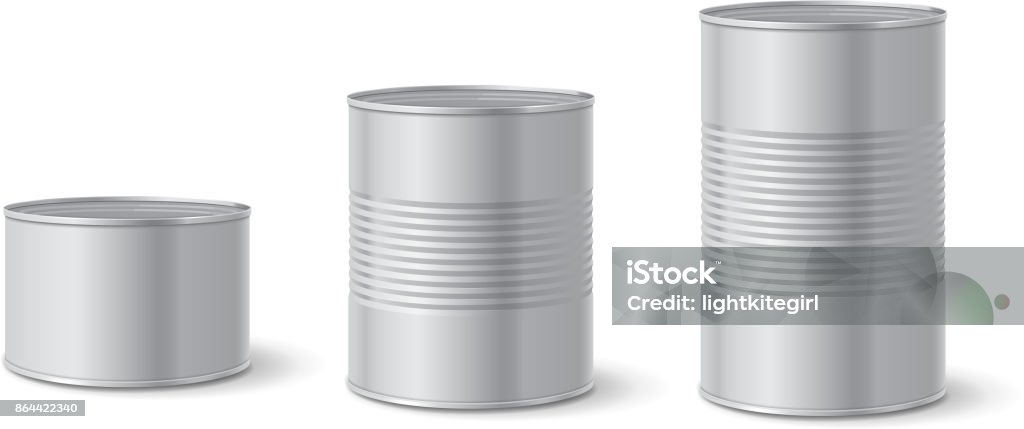 Canned metal packaging. Aluminum tin can for food. Realistic vector Canned metal packaging. Aluminum tin can for food. Realistic vector. Can stock vector