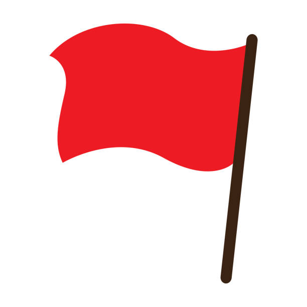 значок объекта вектора красного флага - direction symbol famous place targeted stock illustrations
