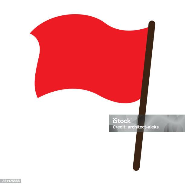 Red Flag Vector Object Icon Stock Illustration - Download Image Now - Flag, Red, Icon Symbol