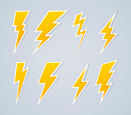 Lightning bolt symbols and icons.