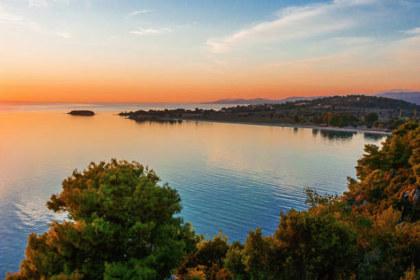 Sunset view in Halkidiki, Greece