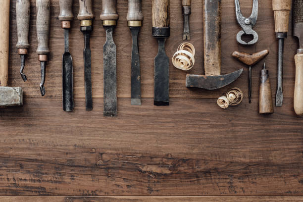 istock Collection of vintage woodworking tools 864435996