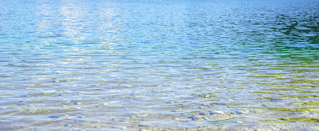 View on Texture of blue mountian lake water