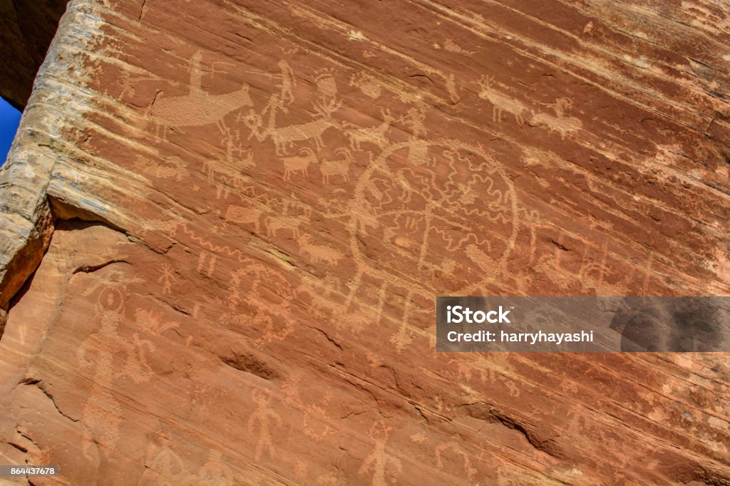 Comb Ridge Petroglyph Panel - Utah, USA - Lizenzfrei Alt Stock-Foto