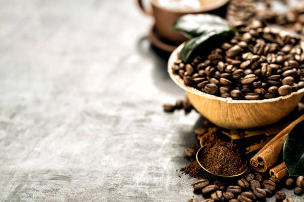 istock Closeup coffee beans arrangement 864438368