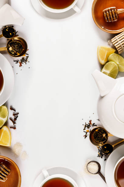 istock delicious tea additives and cup of tea composed 864438450