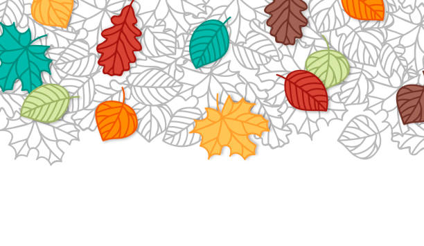 秋の葉のバックグラウンド - falling autumn backgrounds retro revival点のイラスト素材／クリップアート素材／マンガ素材／アイコン素材