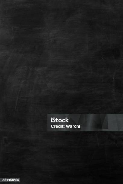 Blank Blackboard Stock Photo - Download Image Now - Chalkboard - Visual Aid, Backgrounds, Black Color