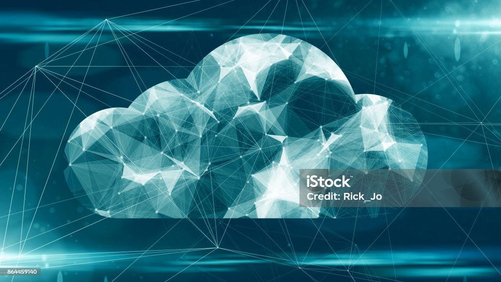 Nuage informatique de stockage en ligne pour la connectivité de réseau informatique fintech ITO pour dispositifs - Photo de Cloud computing libre de droits