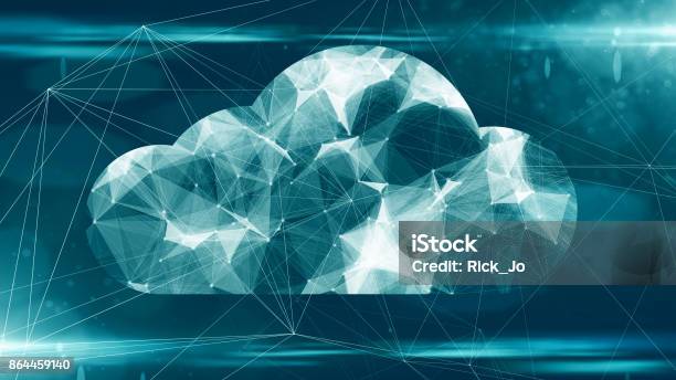 Cloud Computing Online Storage For Fintech Iot Computer Network Connectivity For Devices Stock Photo - Download Image Now