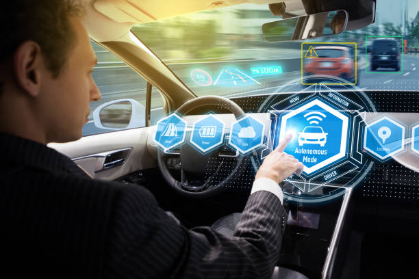 istock Interior of autonomous car. Self driving vehicle. Driverless car. 864462082