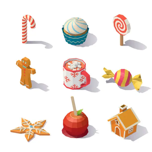 Vector illustration of Christmas sweets and pastries