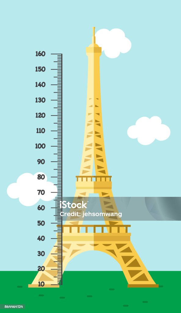 Meter Wall With Tour Eiffel Stock Illustration - Download Image Now -  Cartoon, Eiffel Tower - Paris, Preschool - iStock