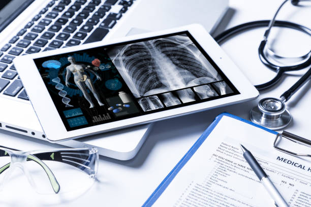 koncepcji technologii medycznej. - medical record zdjęcia i obrazy z banku zdjęć