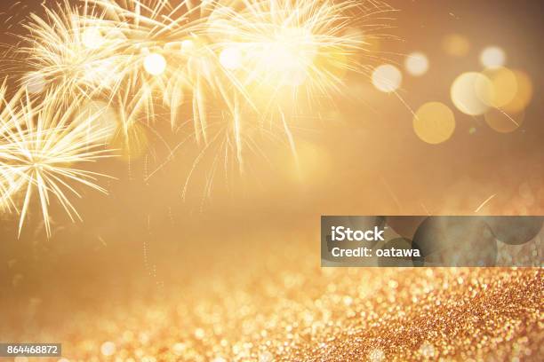 Background Fireworks At New Year Holiday Stock Photo - Download Image Now - Backgrounds, Firework - Explosive Material, Firework Display
