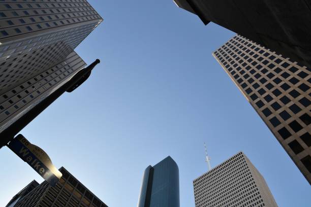 istock Skyline District Walker Street Buildings in Texas 864469126
