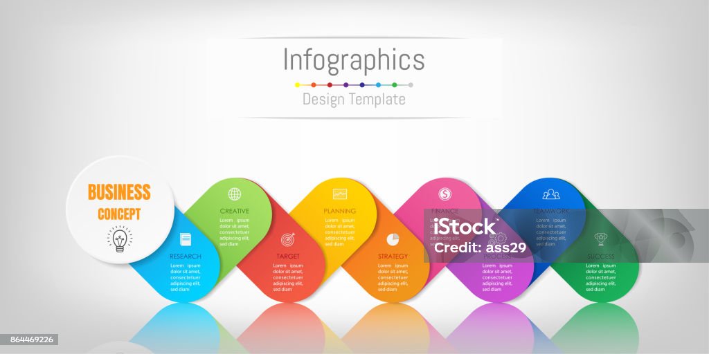 Infographic design elements for your business data with 9 options, parts, steps, timelines or processes. Vector Illustration. 8-9 Years stock vector