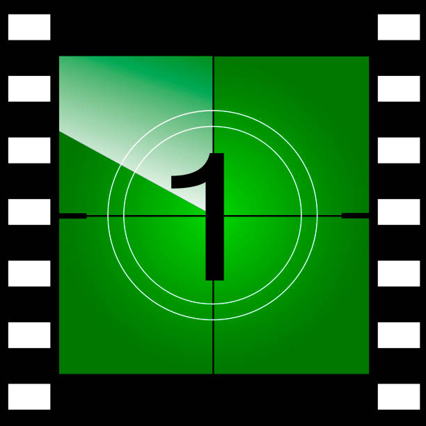 Old film movie countdown frame. Vector. Old film movie countdown frame. Vector. seamless wallpaper video stock illustrations