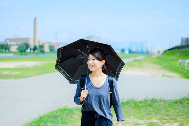 woman holding a parasol