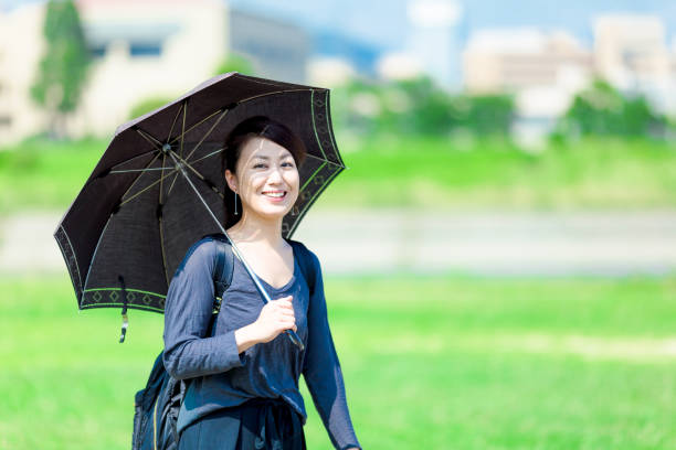 istock woman holding a parasol 864472502