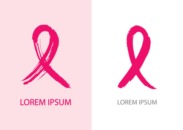 Hand drawn ribbon to World Breast Cancer Awareness month. - ilustração de arte vetorial