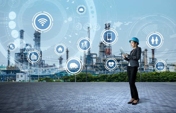 istock young engineer and smart factory concept. Internet of Things. Sensor Network. 864476726