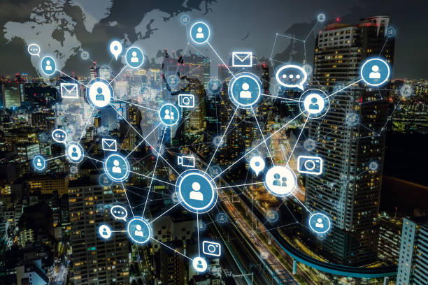 istock Social networking service concept. Worldwide connection. Mixed media. 864476770