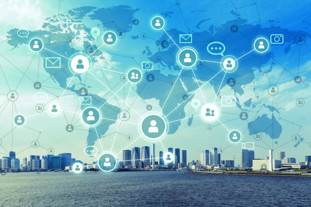 istock Social networking service concept. Worldwide connection. Mixed media. 864476834