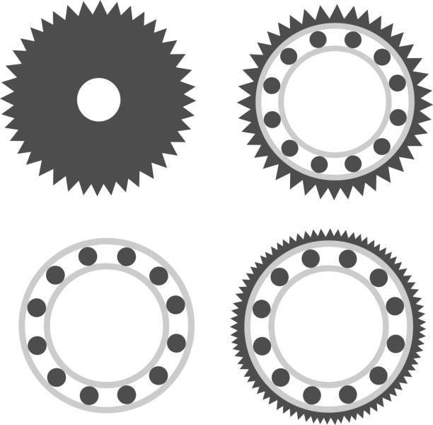 istock Set of Ball bearings and gears. 864477036