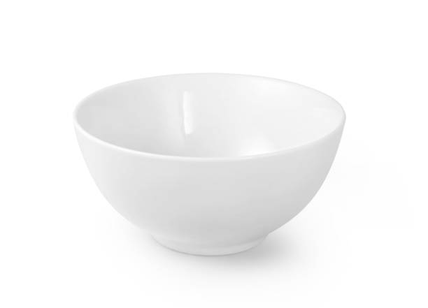 white ceramic bowl isolated on white background with clipping path - plate ceramics pottery isolated imagens e fotografias de stock