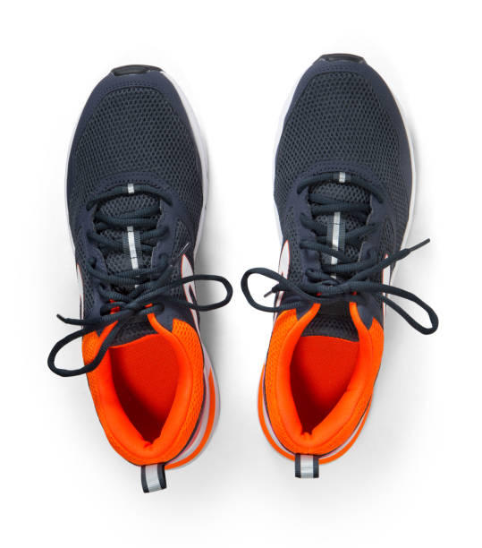 New running shoe isolated on white background with top angle