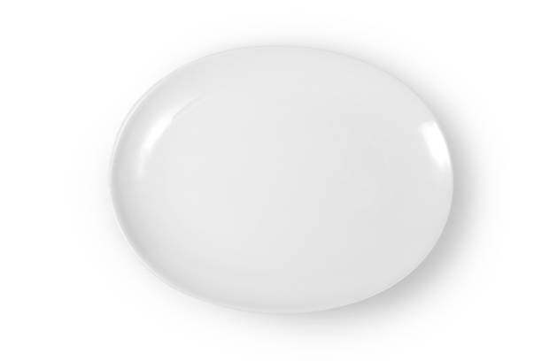 istock Top view of round plate or dishe isolated on white 864481852