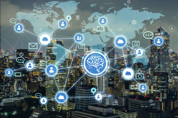 ai (inteligencia artificial) y los medios de comunicación social. - colaboración abierta distribuida fotografías e imágenes de stock