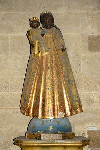 The black Virgin Mary statue at Saint Michael's Mount / Mont Saint-Michel - Brittany - France