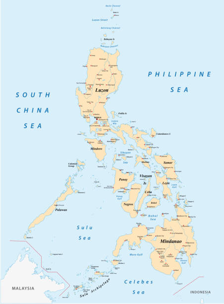 filipinler haritası - philippines stock illustrations