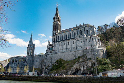 a view of the Basilica of Our Lady of Lourdes