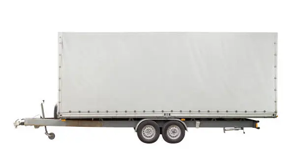 Photo of isolated white trailer
