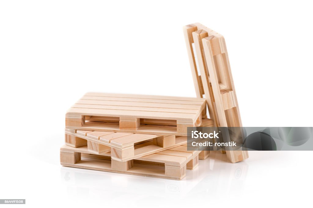 euro pallet isolated on white background Pallet - Industrial Equipment Stock Photo