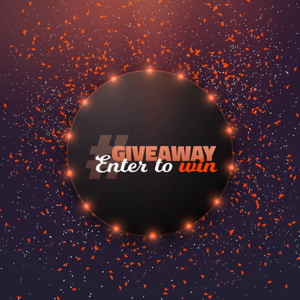 ilustrações de stock, clip art, desenhos animados e ícones de vector button giveaway competition template - banner anniversary vector button