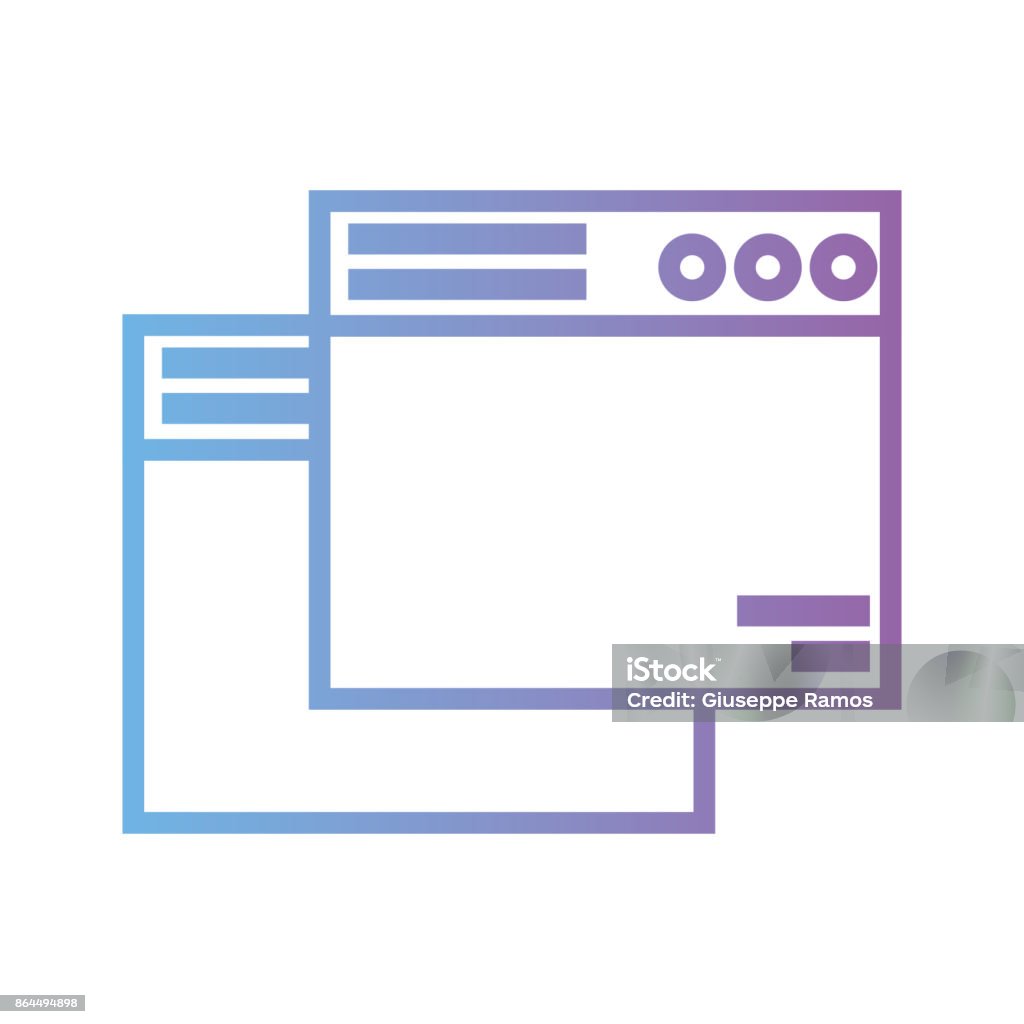 Computer Epage Line Computer Websites Page Technology Stock Illustration - Download ...