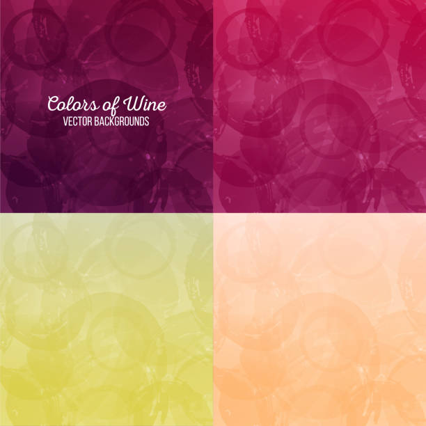 plamy wina w tle. cztery różne kolory. tekstura wektorowa - stained glass backgrounds pattern abstract stock illustrations