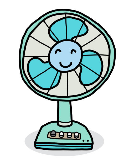 Smile Electric Fan Stock Illustration - Download Image Now - Electric Fan,  Art, Blue - iStock