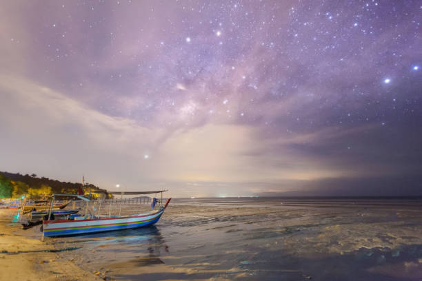 istock Beautiful milkyway galaxy stars view for cosmos background 864504530