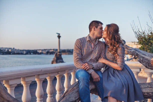 istock Young couple in love outdoor. 864510886
