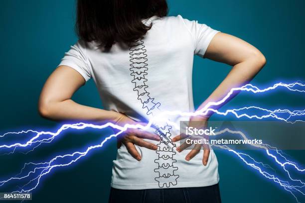 Young Woman Who Has Backache Stock Photo - Download Image Now - Herniated Disc, Pain, Back