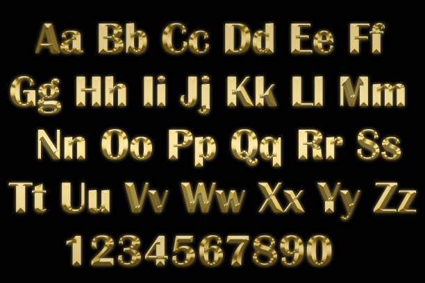 istock 3d alphabet in gold letters on a black background 864513386