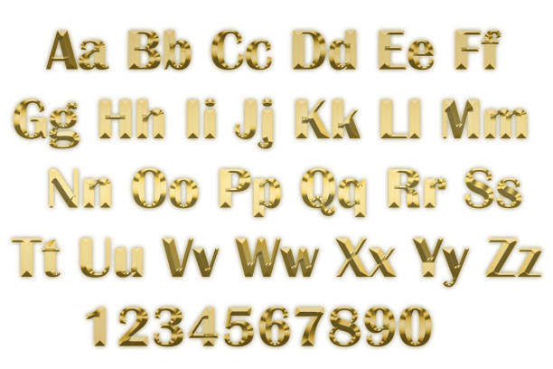 istock 3d alphabet in gold letters on a white background 864515308