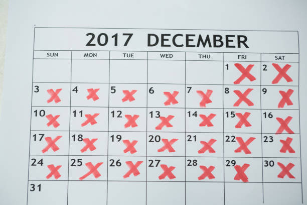 istock Calendar showing 31st december and other days marked 864520584