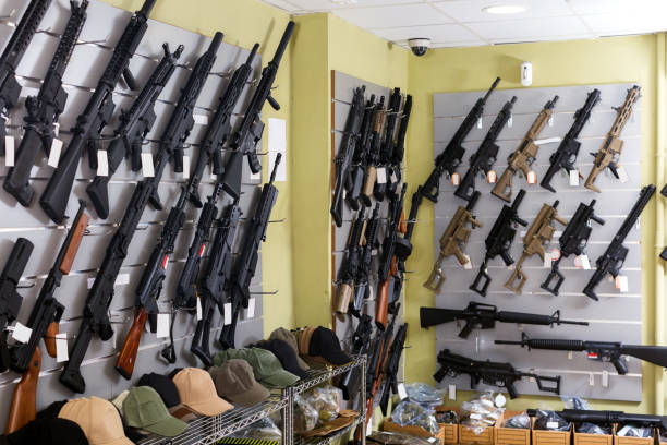 istock Rifle kalashnikov hangs on the wall 864521670