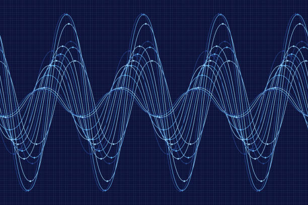 illustrazioni stock, clip art, cartoni animati e icone di tendenza di motivo linea onda sine pioggia orizzontale - sine wave